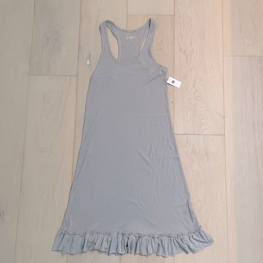 Gap ribbed racerback ruffle dress